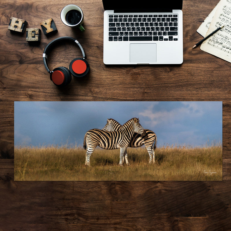 Hugging Zebras Large Desk Pad By Fanie Heymans