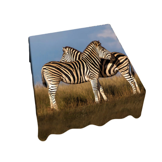 Hugging Zebras Square Tablecloth By Fanie Heymans