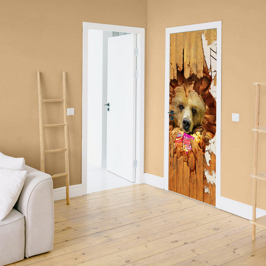 Hungry Bear Door Decoupage