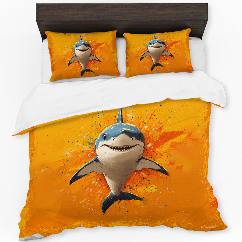 Hungry Shark Duvet Cover Set by Wikus Schalkwyk