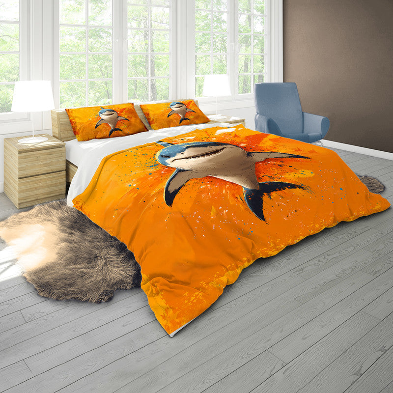 Hungry Shark Duvet Cover Set by Wikus Schalkwyk