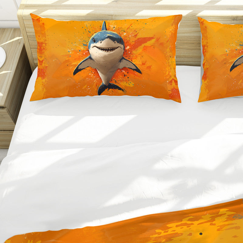 Hungry Shark Duvet Cover Set by Wikus Schalkwyk
