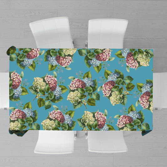Hydrangeas on Sea Green Rectangle Tablecloth by Mark van Vuuren