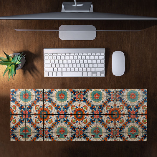 Hypnotic Flower Tiles Desk Pad