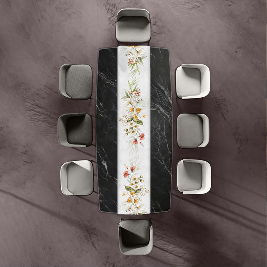 Ivory Petal Serenade Table Runner by Mark van Vuuren