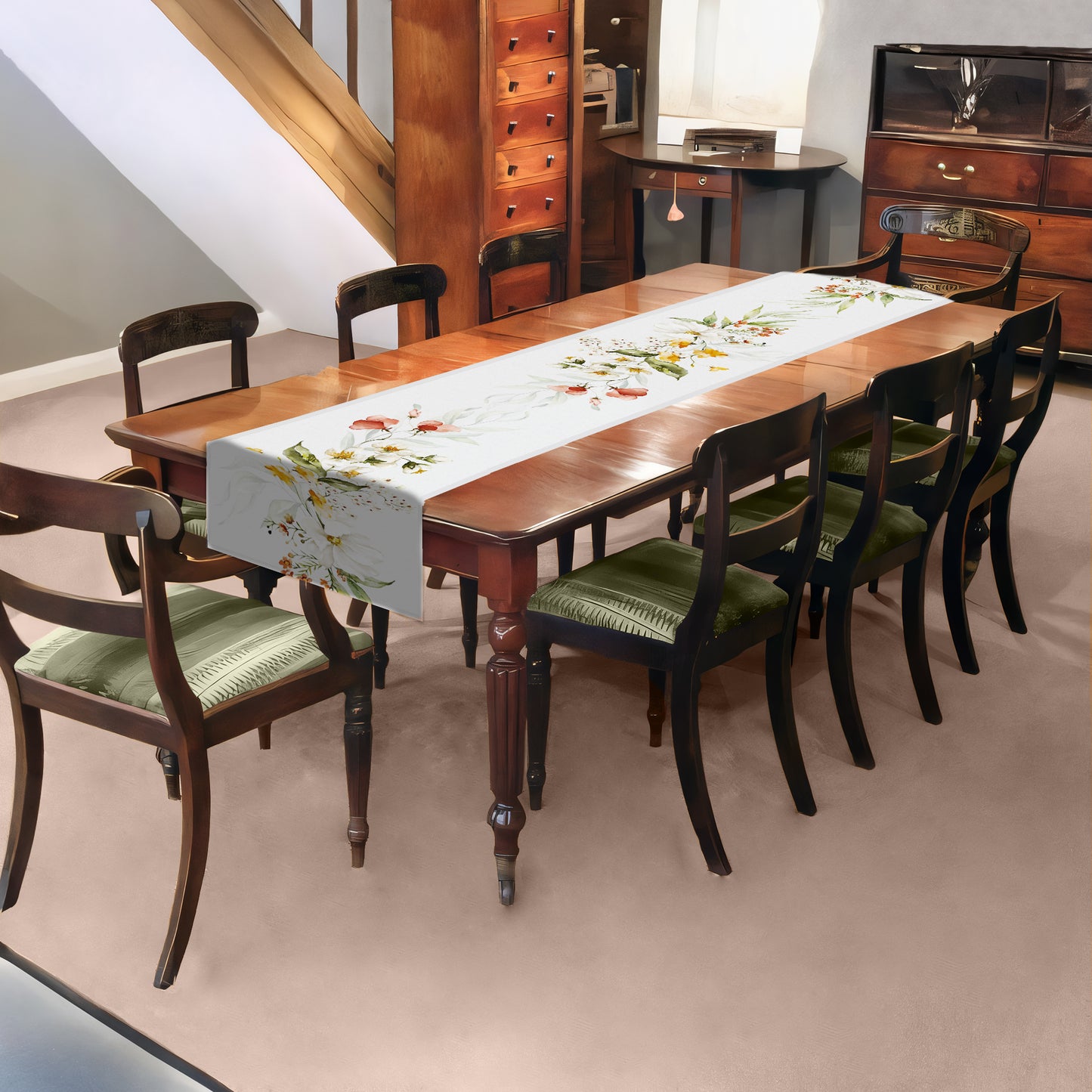 Ivory Petal Serenade Table Runner by Mark van Vuuren