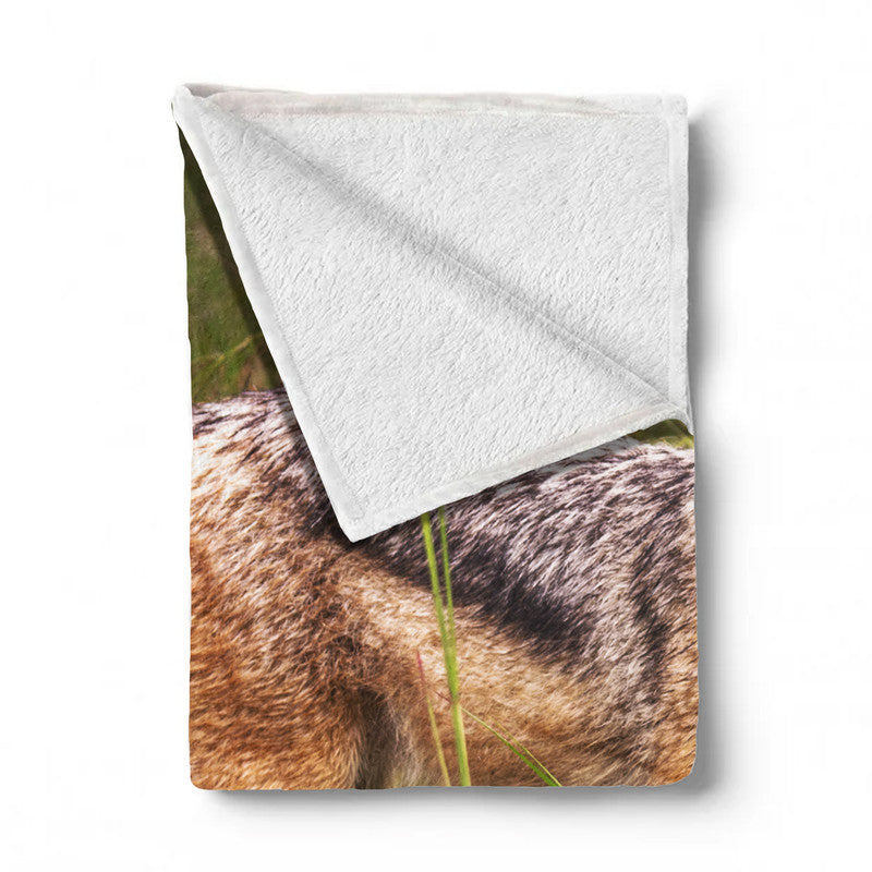 Jackal in Long Grass Light Weight Fleece by Fanie Heymans