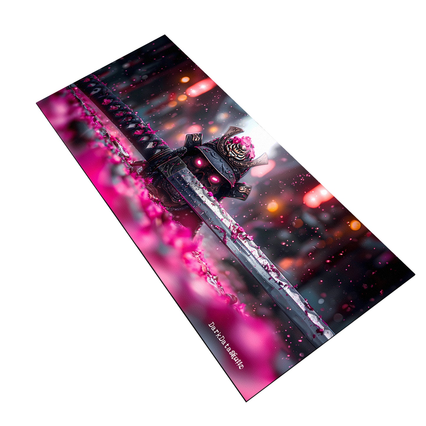Pink Japanese Samurai with Skull by Wikus Schalkwyk Large Desk Pad