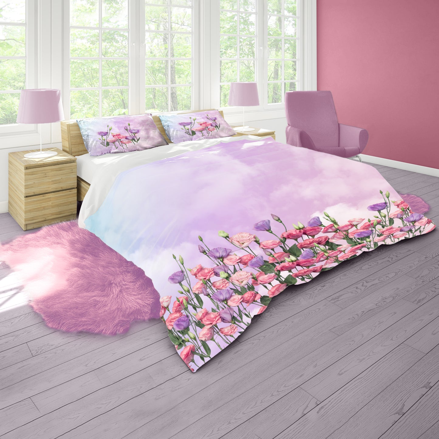 Joyful Rose Duvet Cover Set