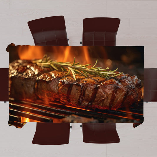 Juicy Steak Rectangle Tablecloth