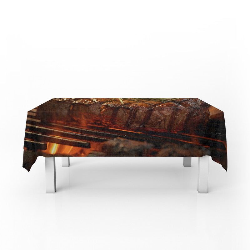 Juicy Steak Rectangle Tablecloth