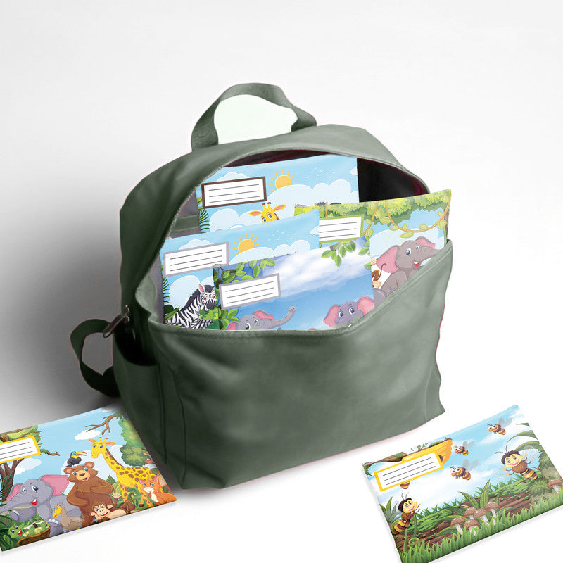 Jungle Animals Subject Savvy Book Bags Set of 6