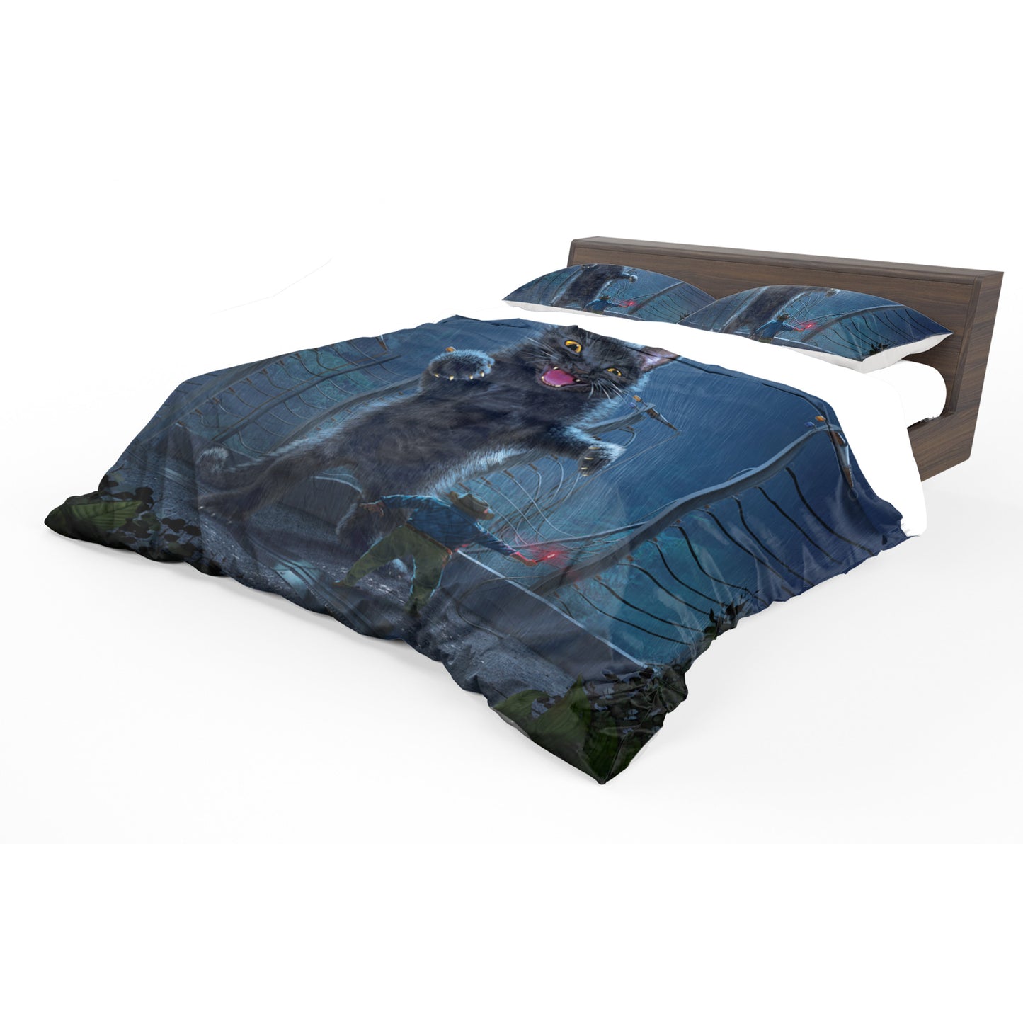 Jurassic Kitty Duvet Cover Set By Vincent Hie