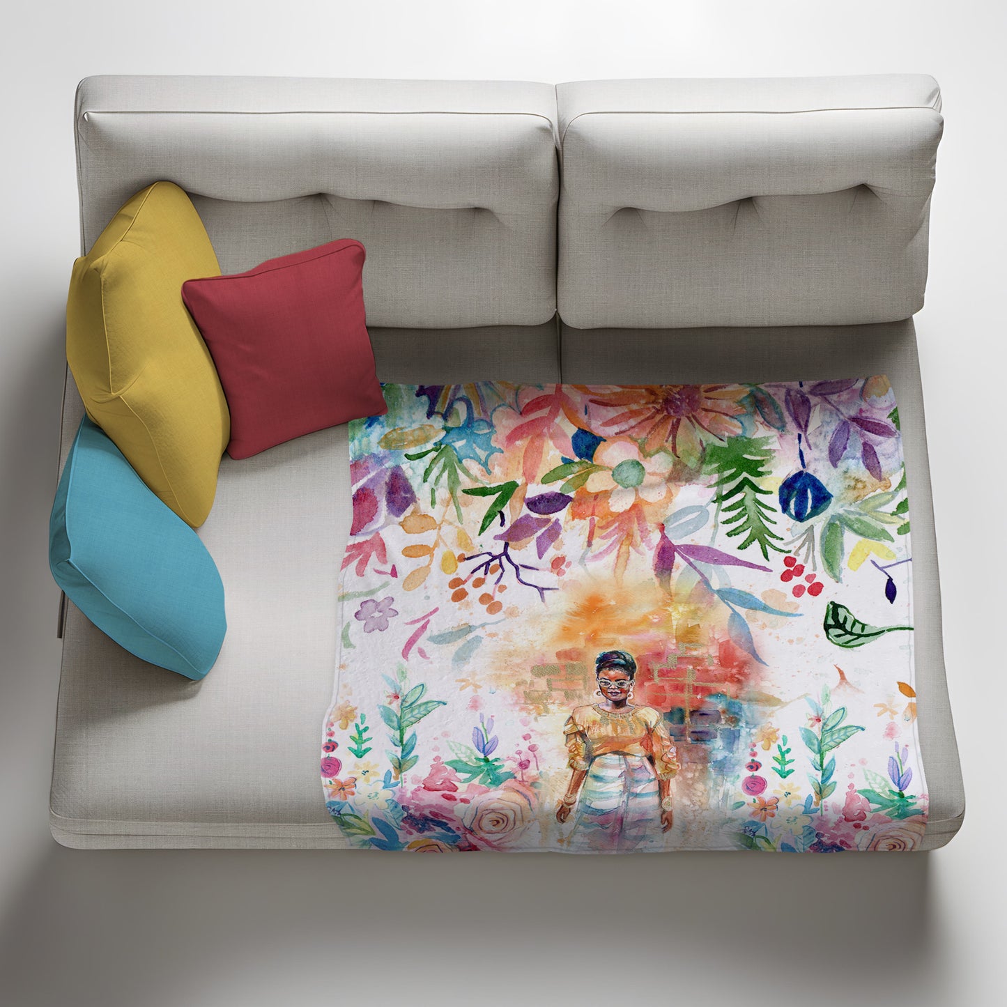 Flower Journey Light Weight Fleece Blanket by Kristin van Lieshout