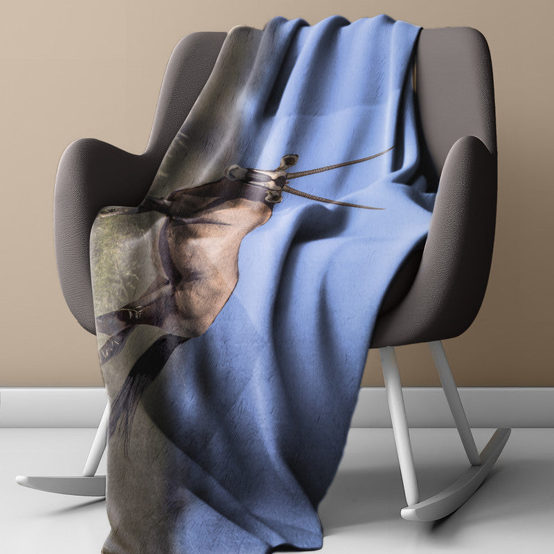 Kgalagadi Gemsbok Light Weight Fleece Blanket by Fanie Heymans