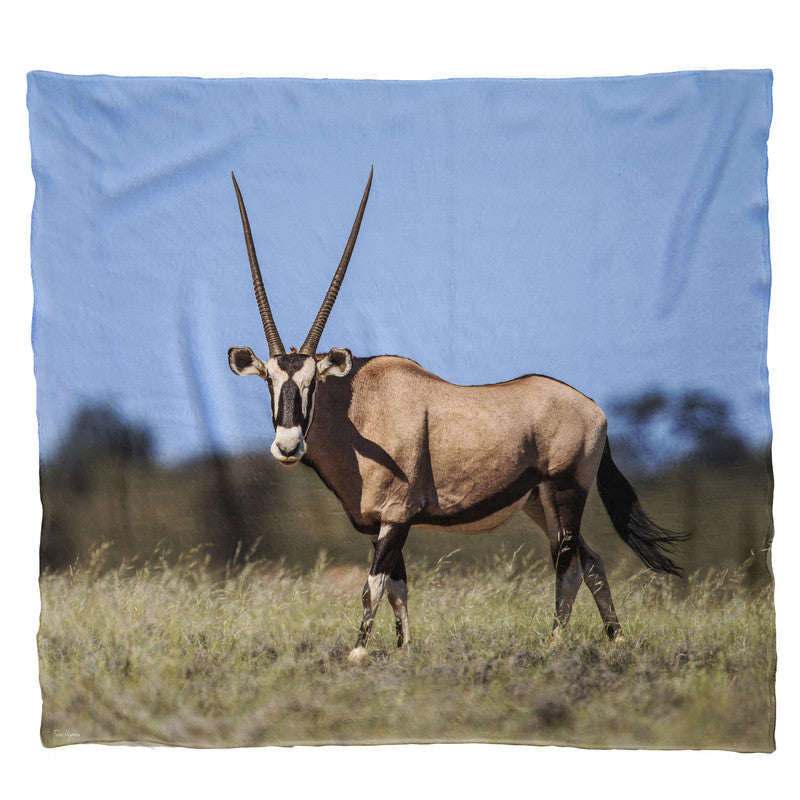 Kgalagadi Gemsbok Light Weight Fleece Blanket by Fanie Heymans