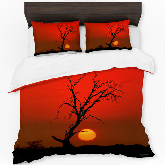 Kgalagadi Red Sunset Dead Tree By Fanie Heymans Duvet Cover Set