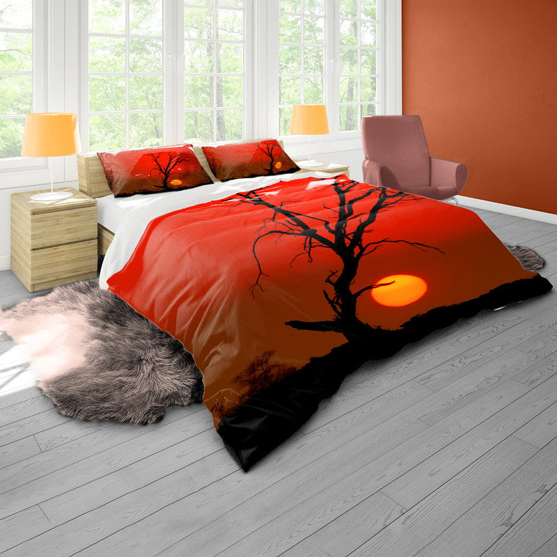 Kgalagadi Red Sunset Dead Tree By Fanie Heymans Duvet Cover Set