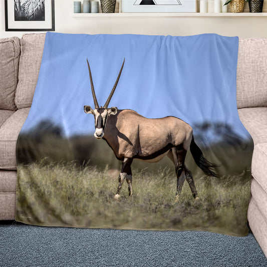 Kgalagadi Gemsbok Light Weight Fleece Blanket by Fanie Heymans