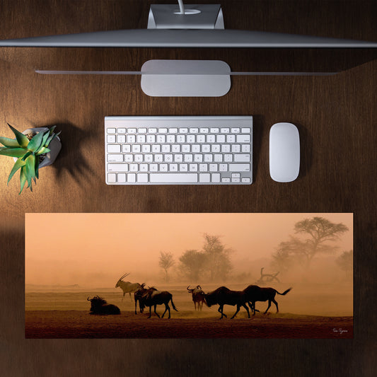 Kgalagadi Landscape Desert Storm Desk Pad by Fanie Heymans