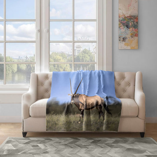 Kgalagadi Gemsbok Light Weight Fleece Blanket by Fanie Heymans