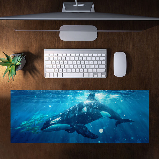 Killer Whale Large Desk Pad