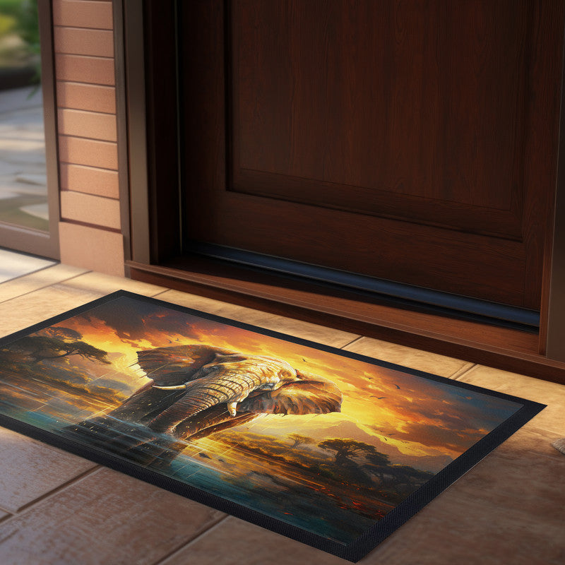 King Elephant Door Mat