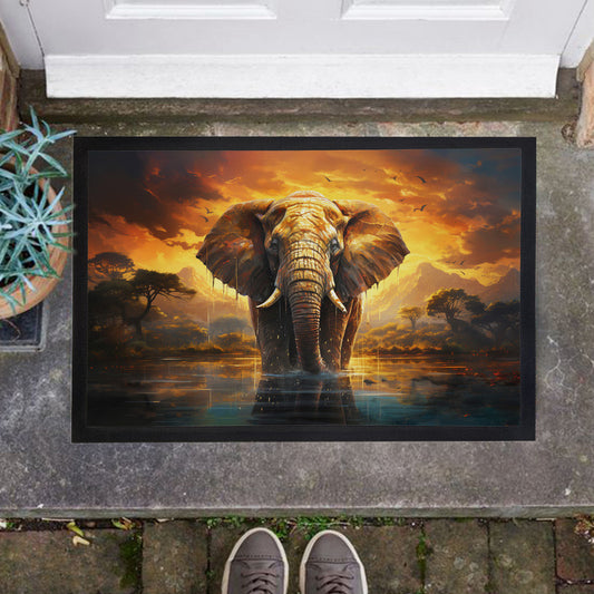 King Elephant Door Mat