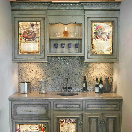 Kitchen Cake and Fruits Decoupage A3