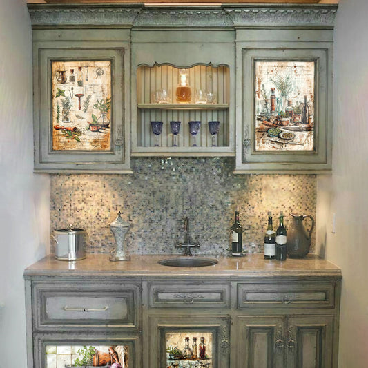 Kitchen Herb Mixers Decoupage A3