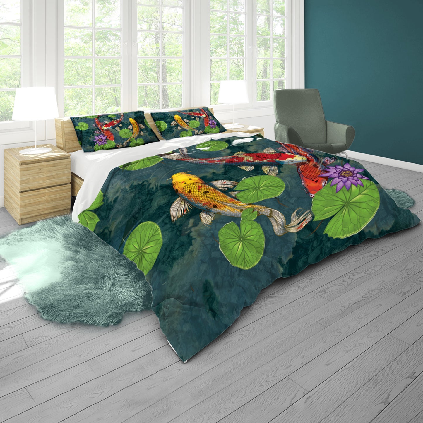 Koi Fish Duvet Cover Set By Vincent Hie