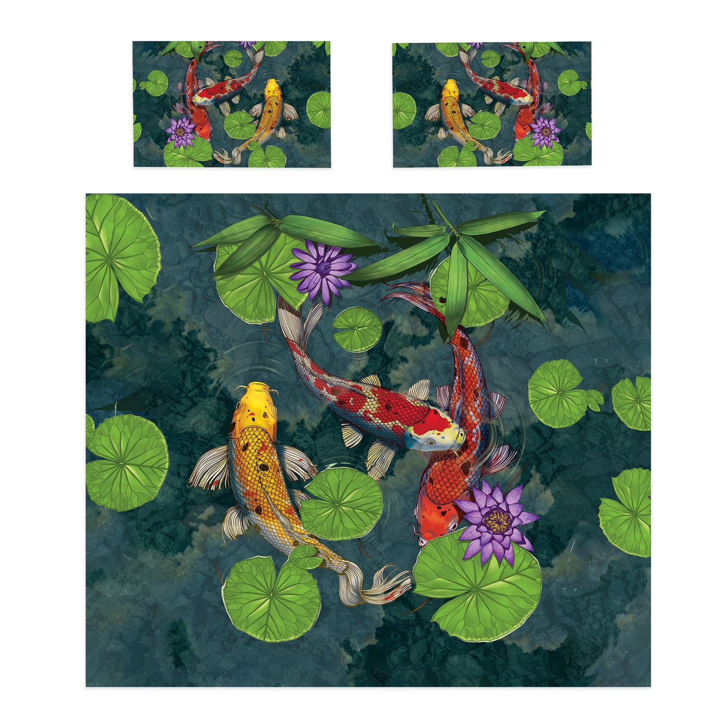 Koi Fish Duvet Cover Set By Vincent Hie