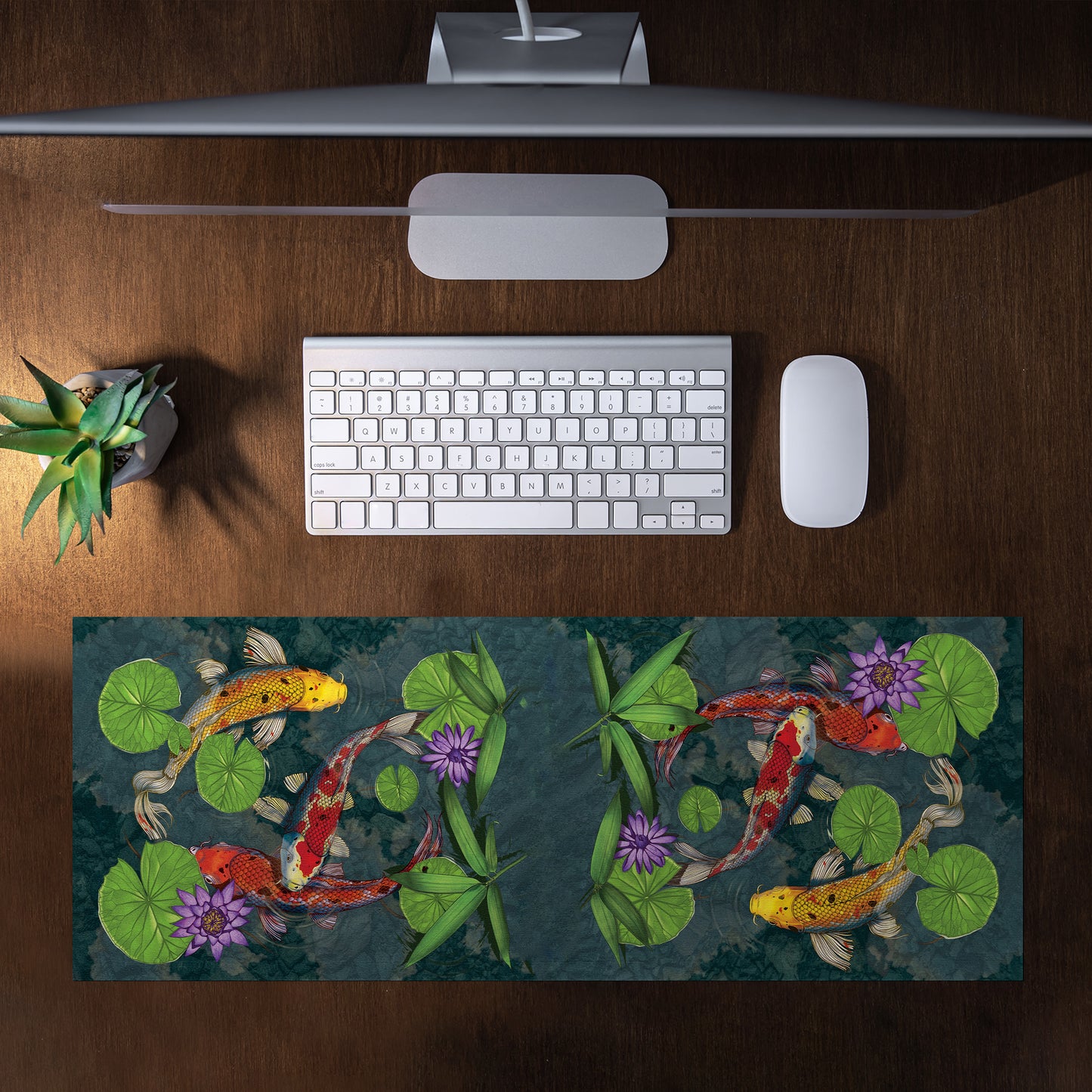 Koi Fish By Vincent Hie Large Desk Pad