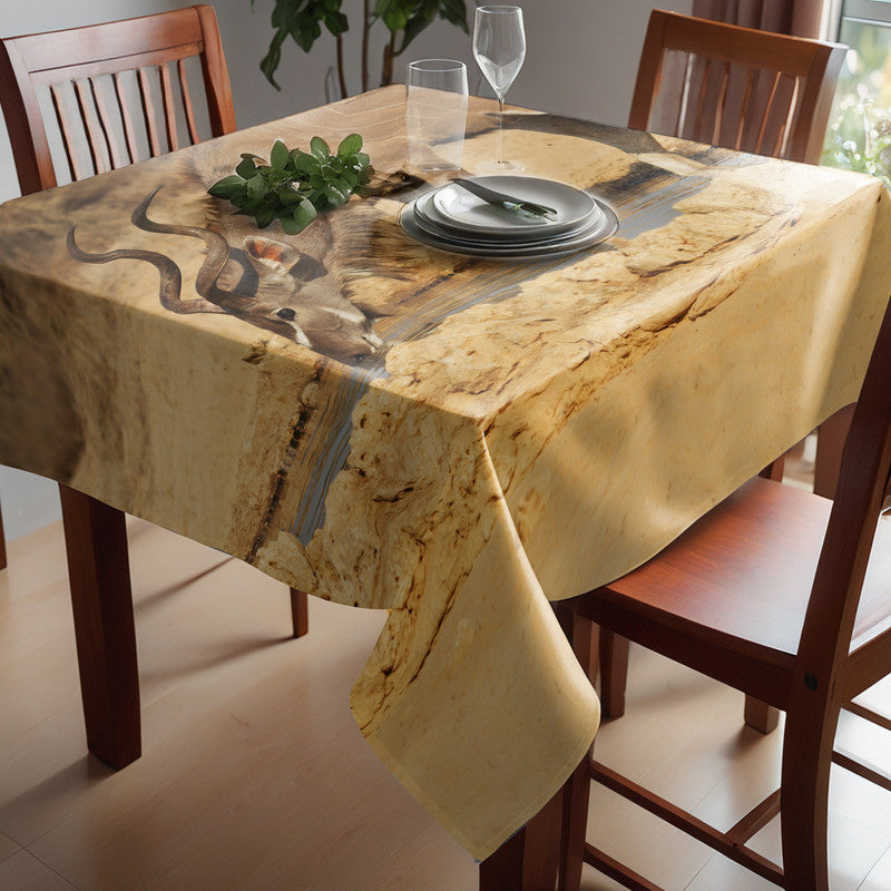 Kudu Bull Square Tablecloth by Annette Heymans