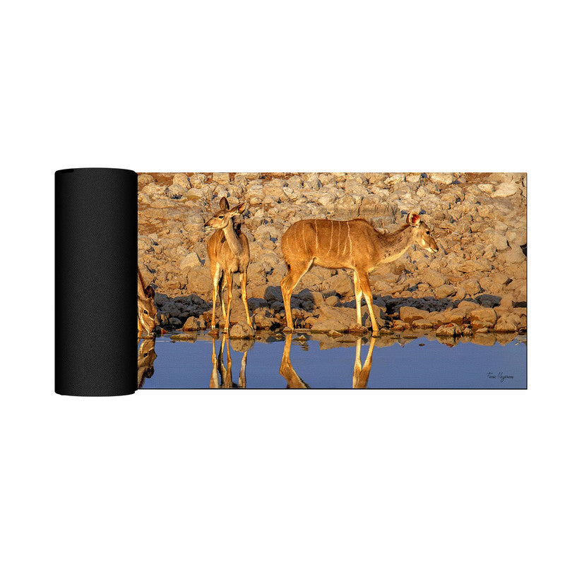 Kudu Drinking Water Desk Pad by Fanie Heymans