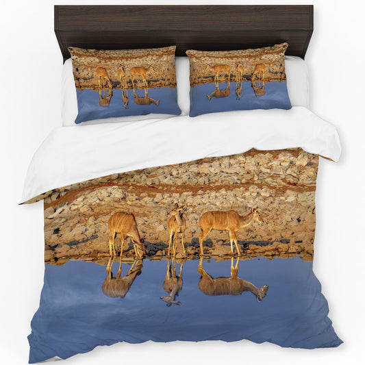 Kudu Drinking Water Duvet Cover Set by Fanie Heymans