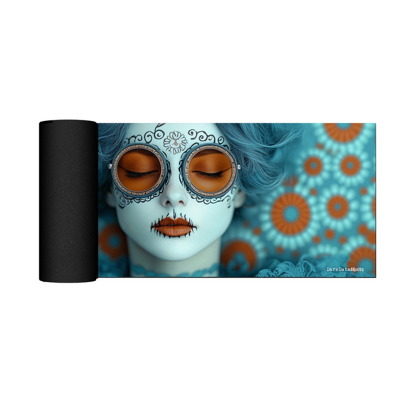 Lady in Blue Large Desk Pad by Wikus Schalkwyk