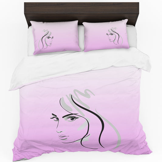 Lady in Line Art Duvet Cover Set
