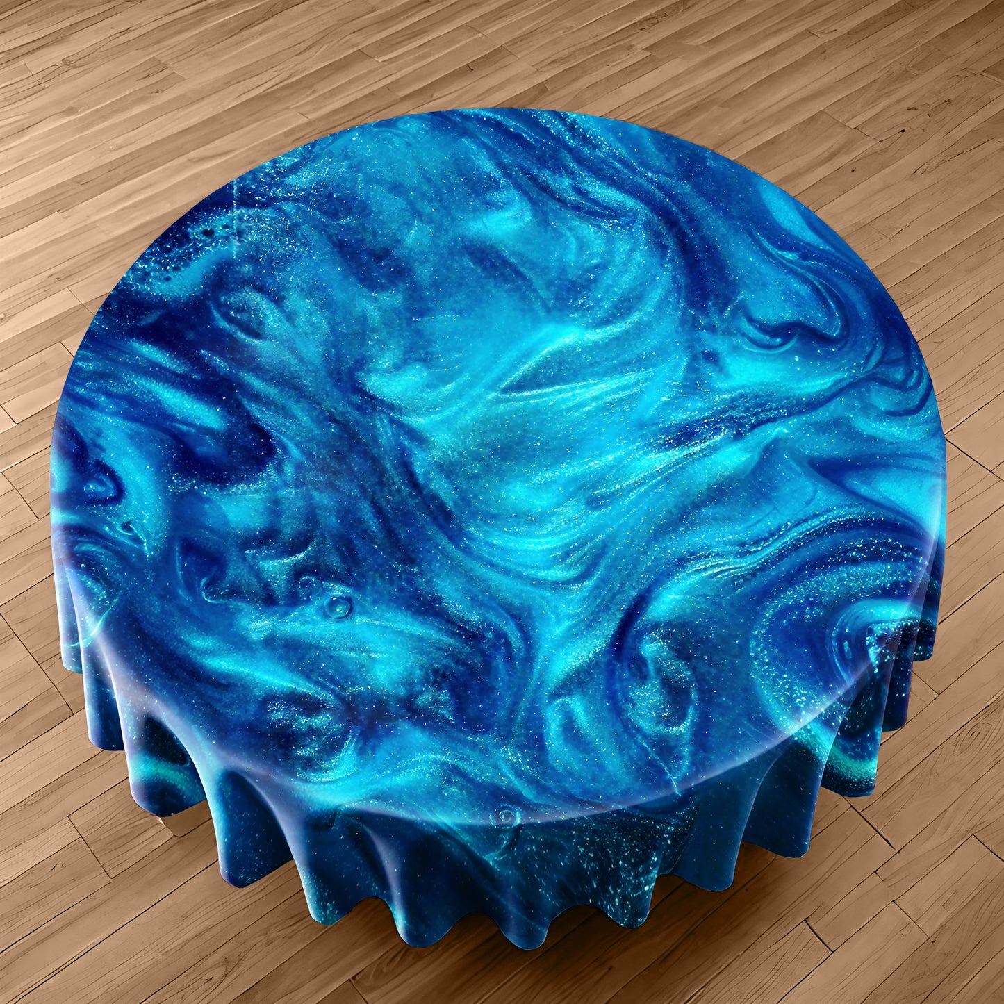 Lagoon Riddle Round Tablecloth