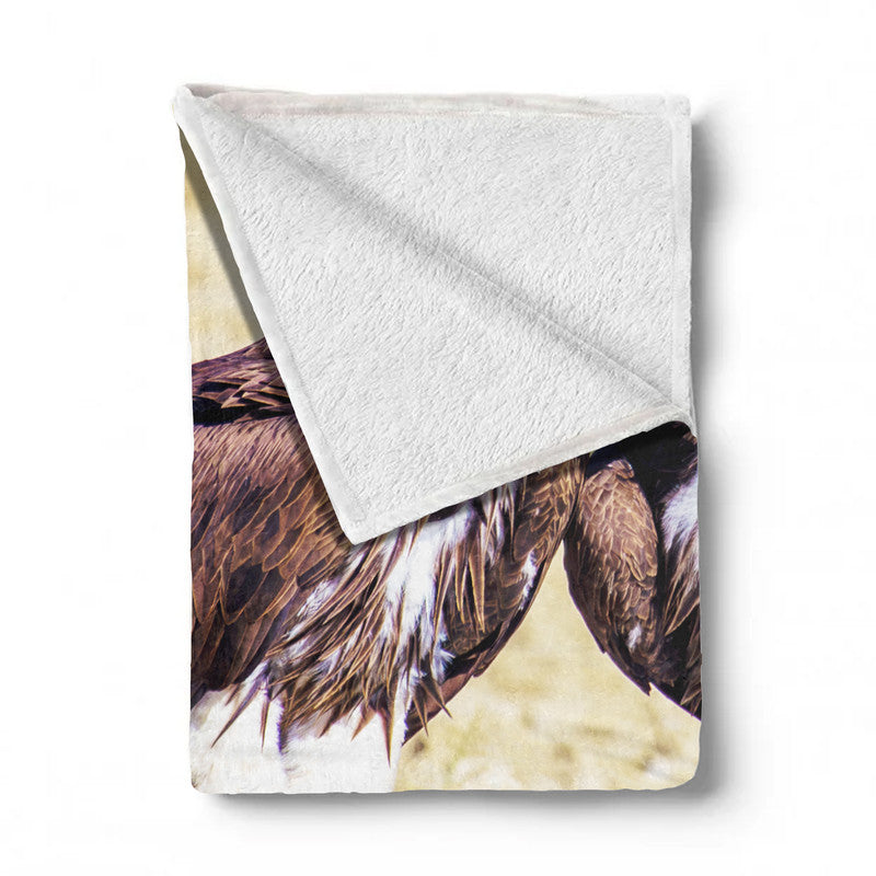 Lapped Faced Vultures Pair Light Weight Fleece Blanket by Annette Heymans