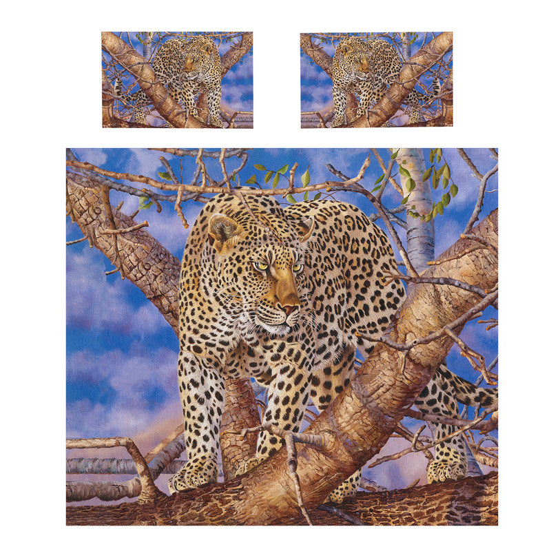 Laser Focused Leopard Duvet Cover Set by Delene Lambert