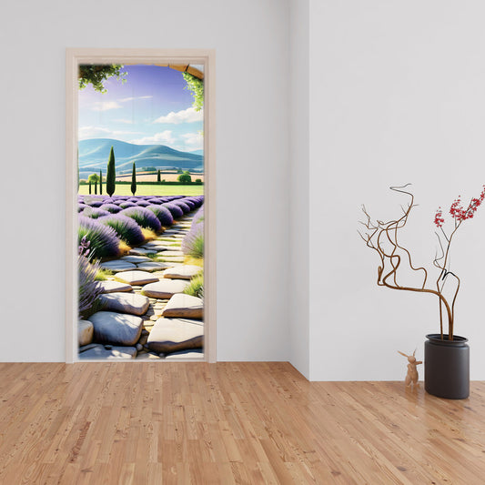 Lavender Field Decoupage Door