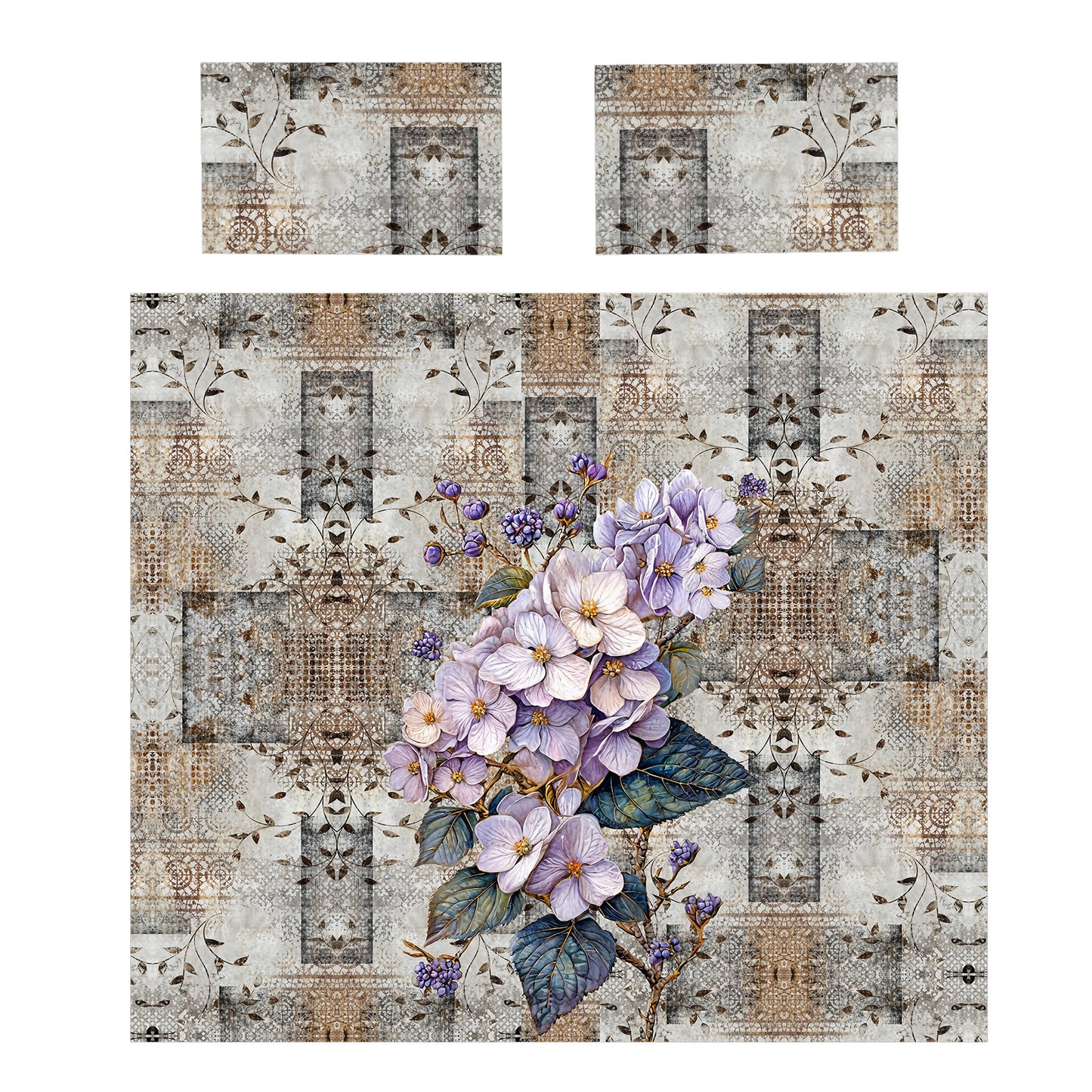 Lavender Hydrangeas Duvet Cover Set