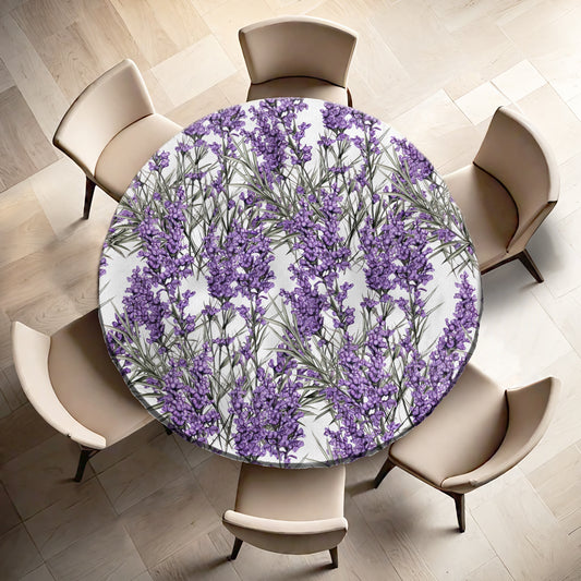 Lavender Field By Mark Van Vuuren Round Tablecloth