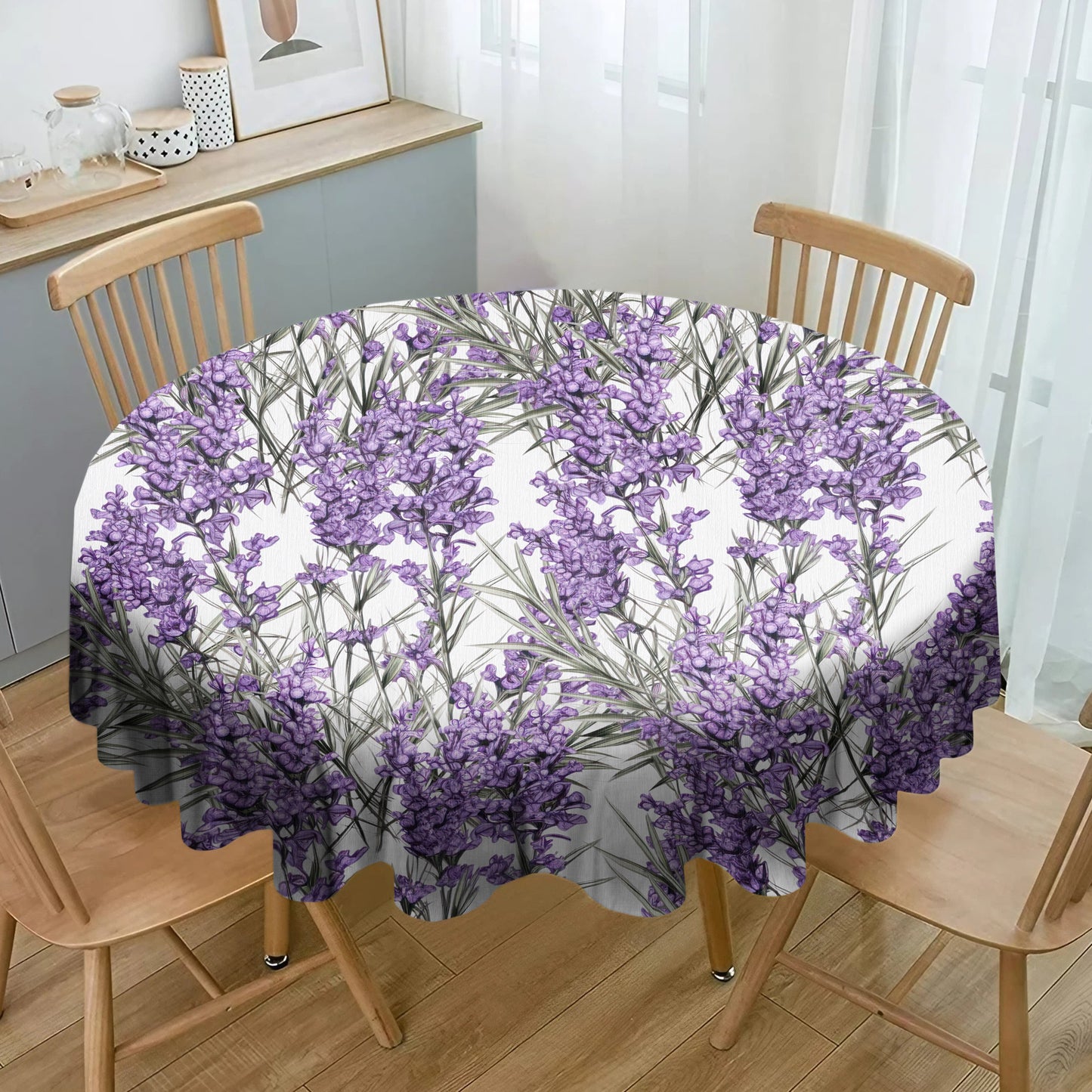 Lavender Field By Mark Van Vuuren Round Tablecloth