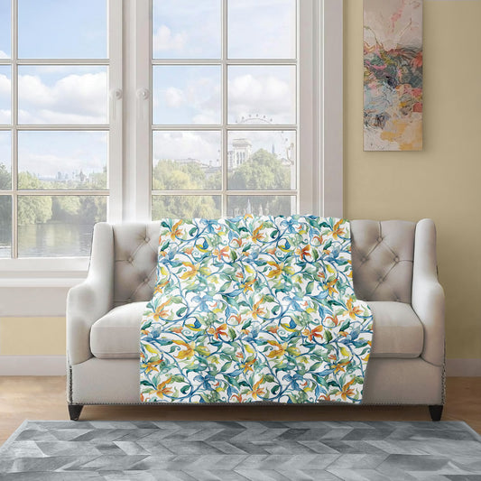 Leaf Party Light Weight Fleece Blanket