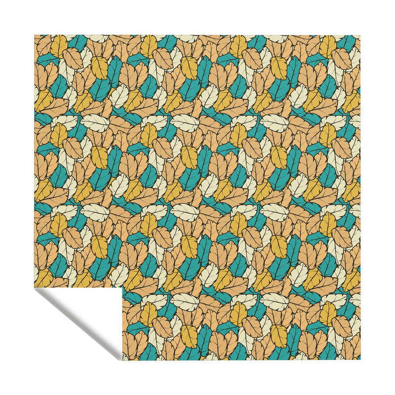 Leafscape Light Orange Green Square Tablecloth
