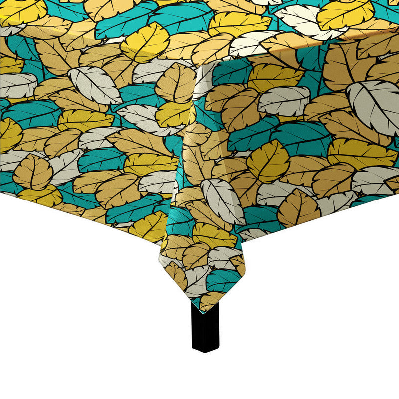Leafscape Light Orange Green Square Tablecloth