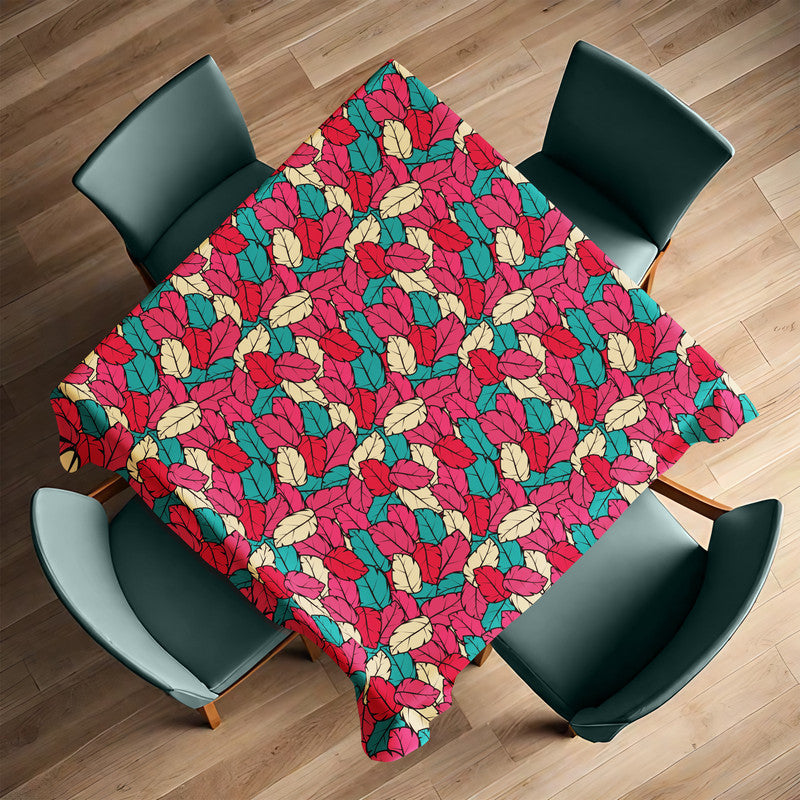 Leafscape Red Bloom Square Tablecloth
