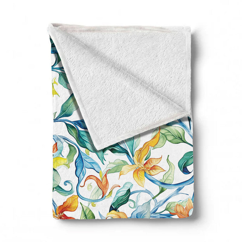 Leaf Party Light Weight Fleece Blanket